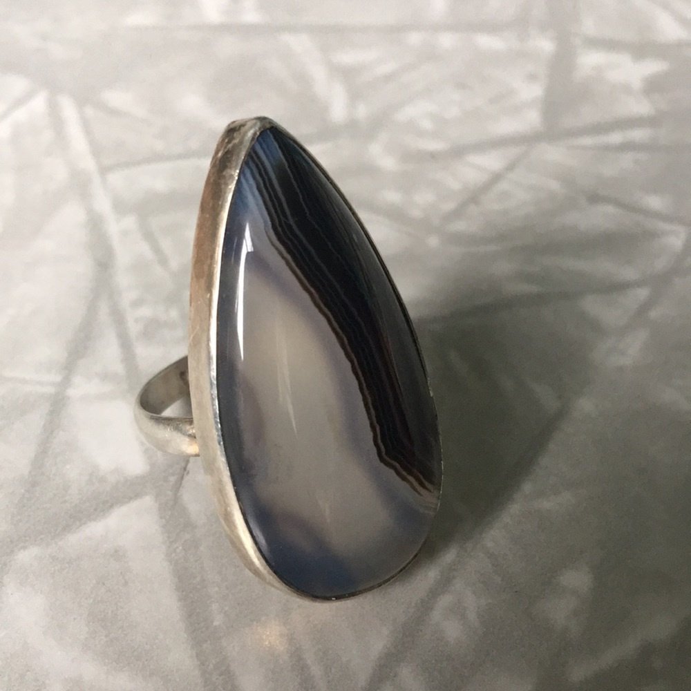 Agate Ring w/Silver Band